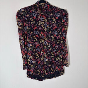 Truth by republic floral puff 3/4 sleeve turtleneck size L